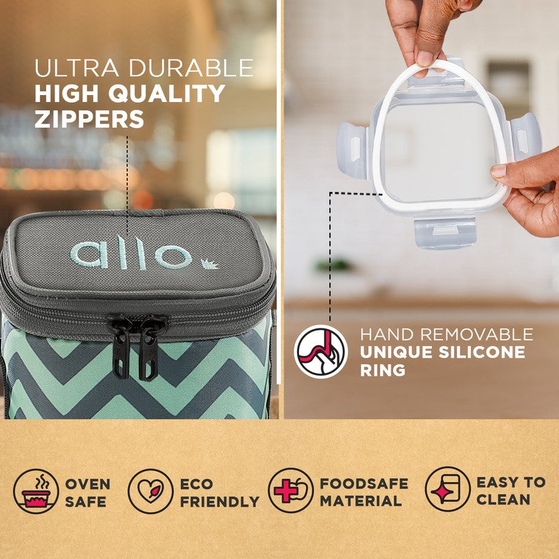 Paksy Leak Proof Glass Lunch Box (320 mL Each) - Set Of Two media 5