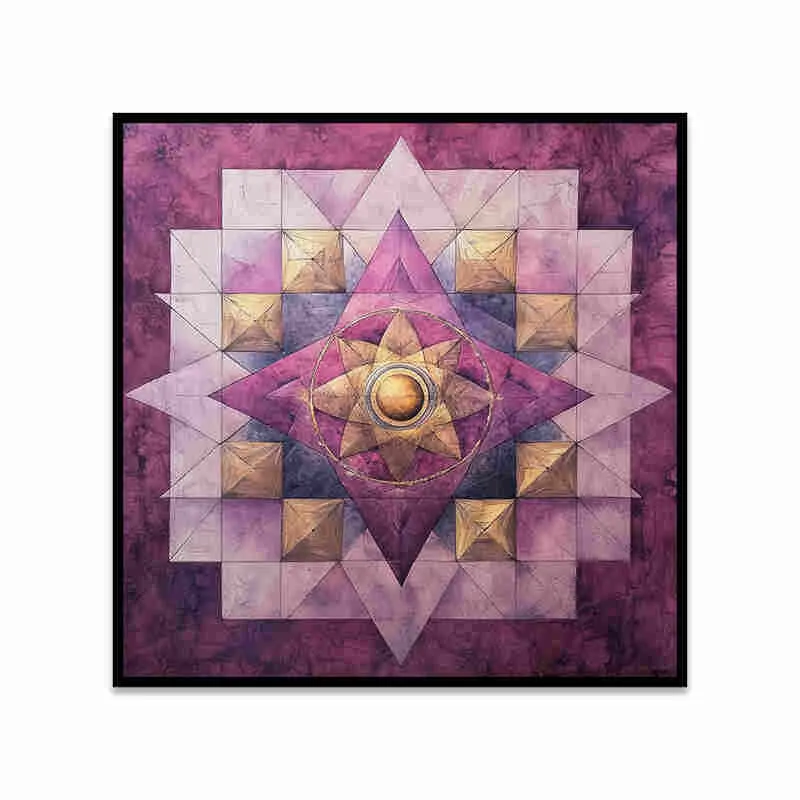 Purple Mandala Canvas Wall Art With Frame media 5