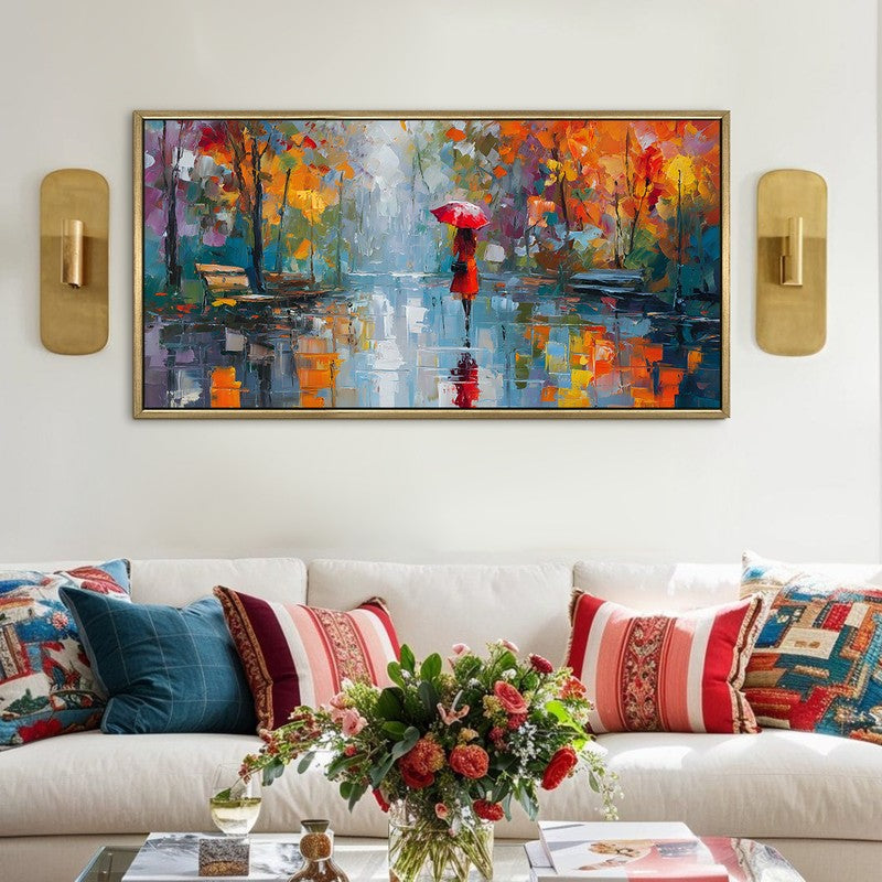 Autumnia Canvas Wall Painting With Frame
