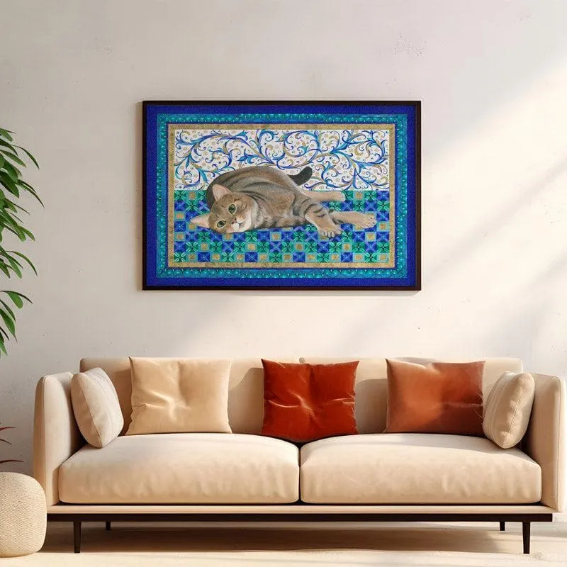 Feline Fantasy Canvas Wall Painting - Black Frame media 4