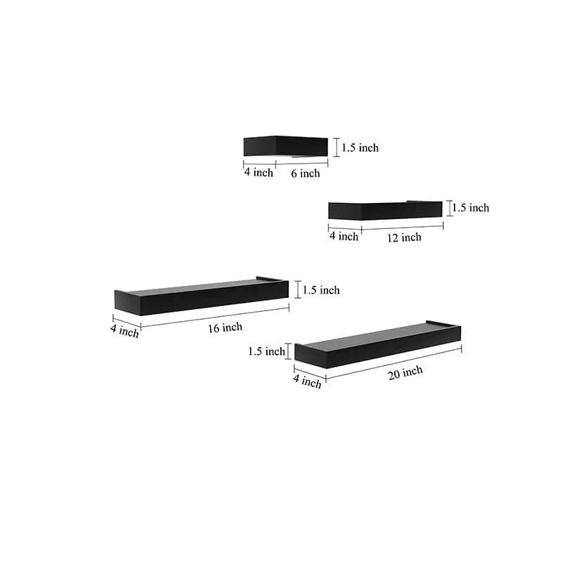 Skyline Shelving Wall Shelf - Black - Set Of Four media 5