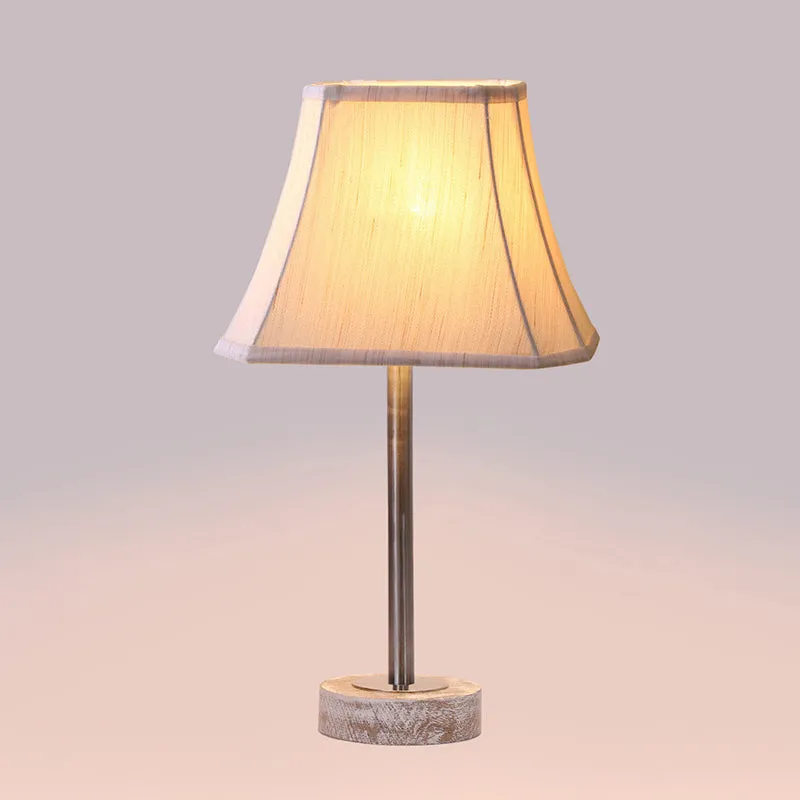 Ceylon Rodin Wooden Table Lamp - OffWhite,Silver,White media 5