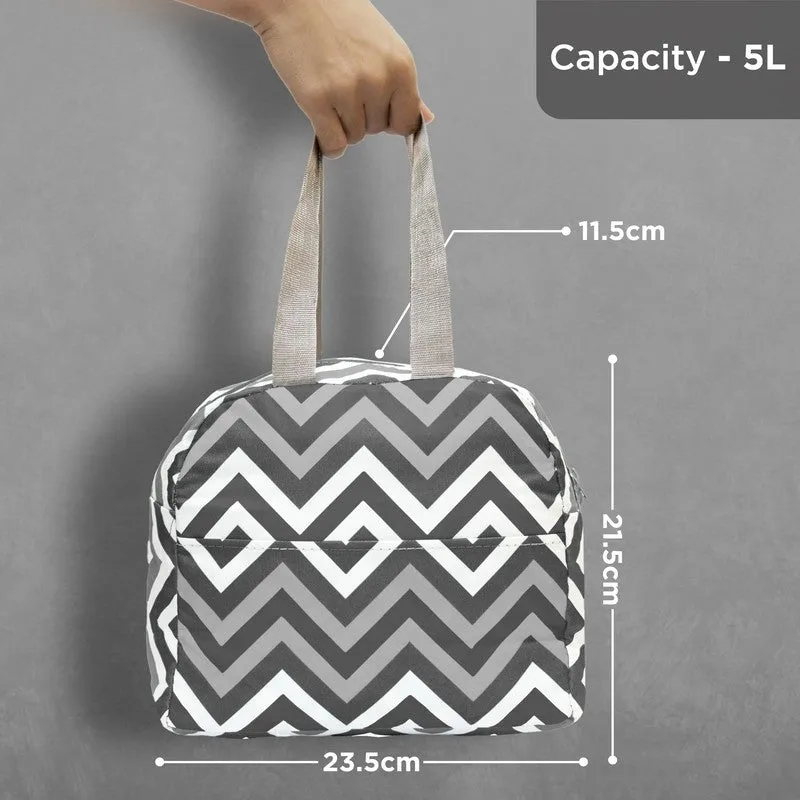 Hexiq Polyester Lunch Bag - Black & White media 9