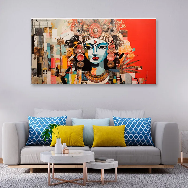 Abstract Lord Krishna Wall Painting media 1