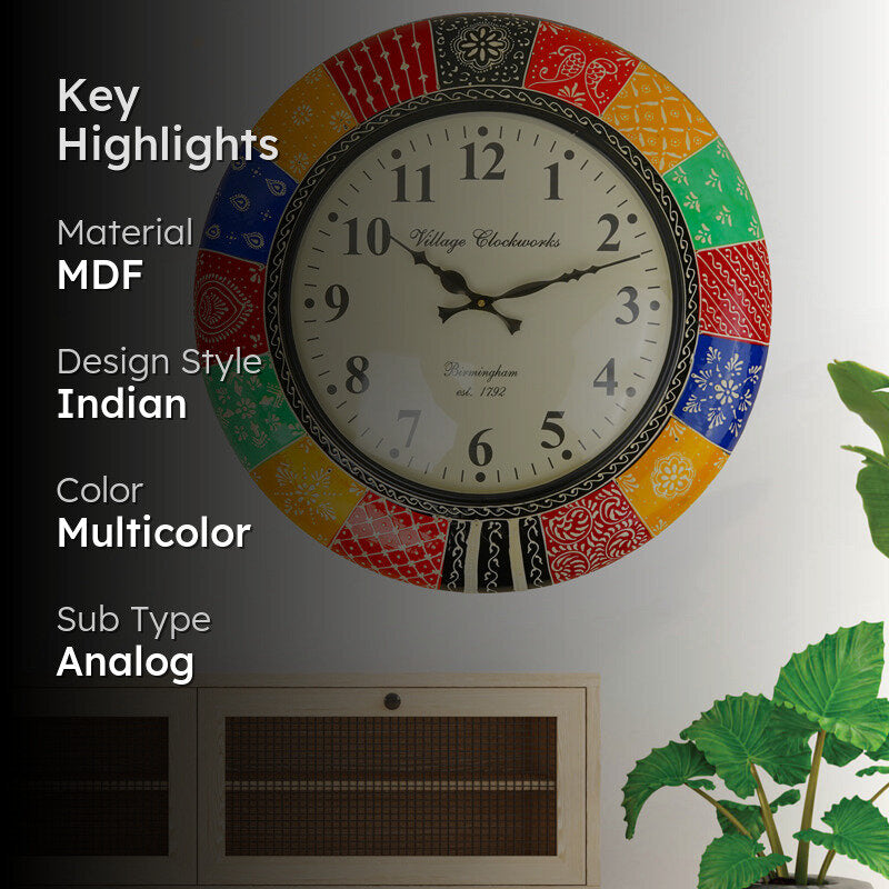 Timeless Tint Hand Painted Wooden Wall Clock media 2
