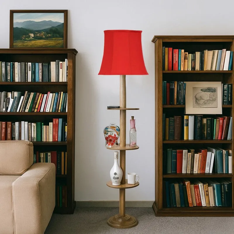 GlowDock Column Wooden Floor Lamp - Red media 4