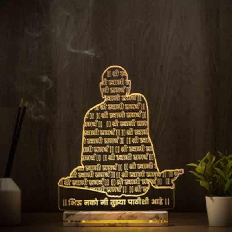 3D Swami Samartha Acrylic Table Lamp - Transparent