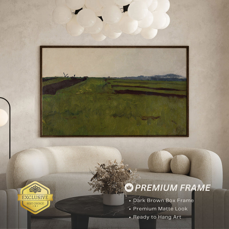 Greener Grass Wood Wall Art With Frame - Black