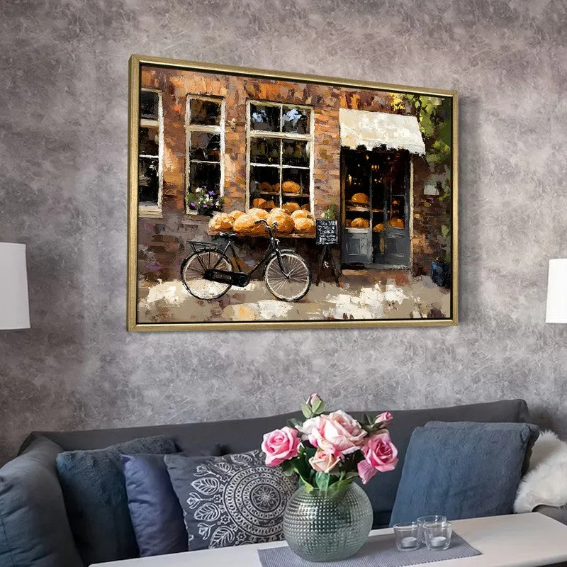 Bakers Bike Canvas Wall Painting With Frame media 6