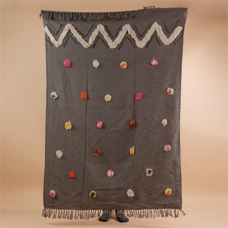 Pom Pom Tufts Cotton Throw media 4