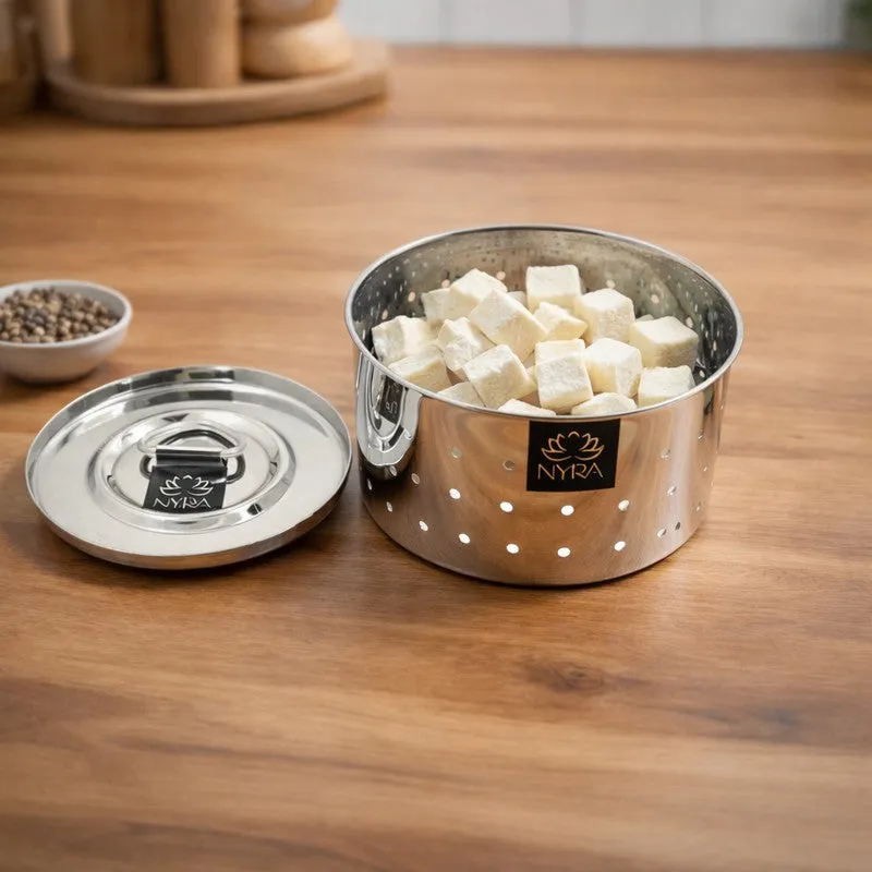 Crest Silver Stainless Steel Paneer Maker Mould - 400 ML media 1