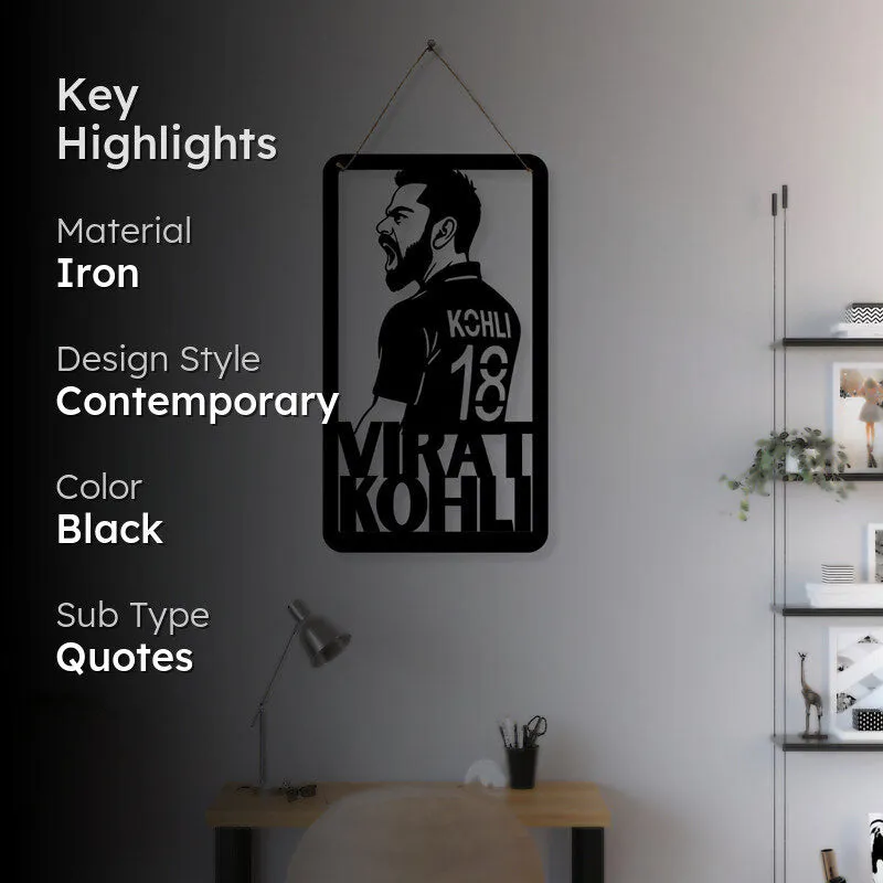 Virat Kohli Silhouette Iron Wall Accent media 2