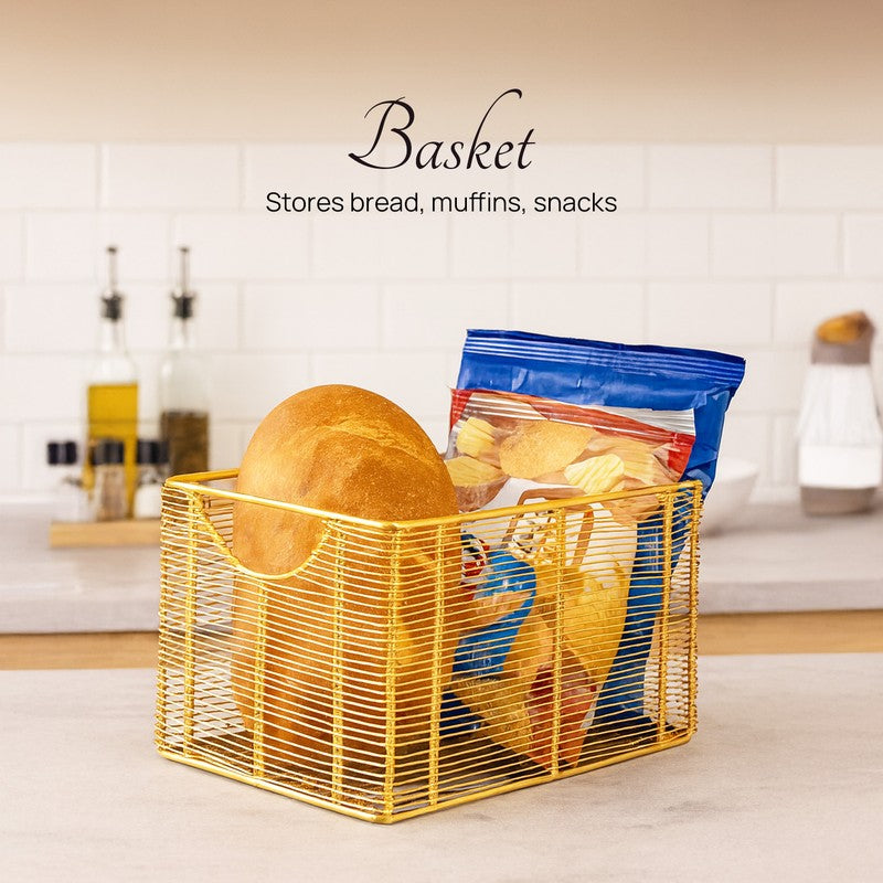 Foxy Boxy Mesh Basket - Gold media 3