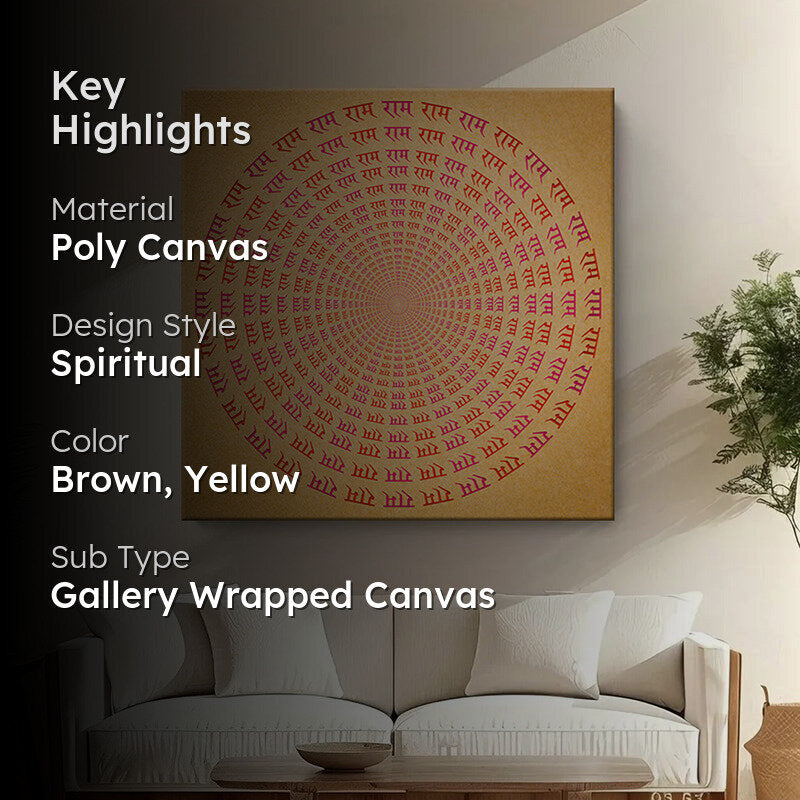 Ram Naam Mandala Poly Canvas Wall Painting media 2