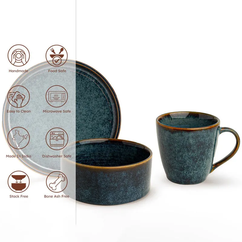 Whimsi Ceramic Breakfast Set (Blue) - Three Piece Set media 5