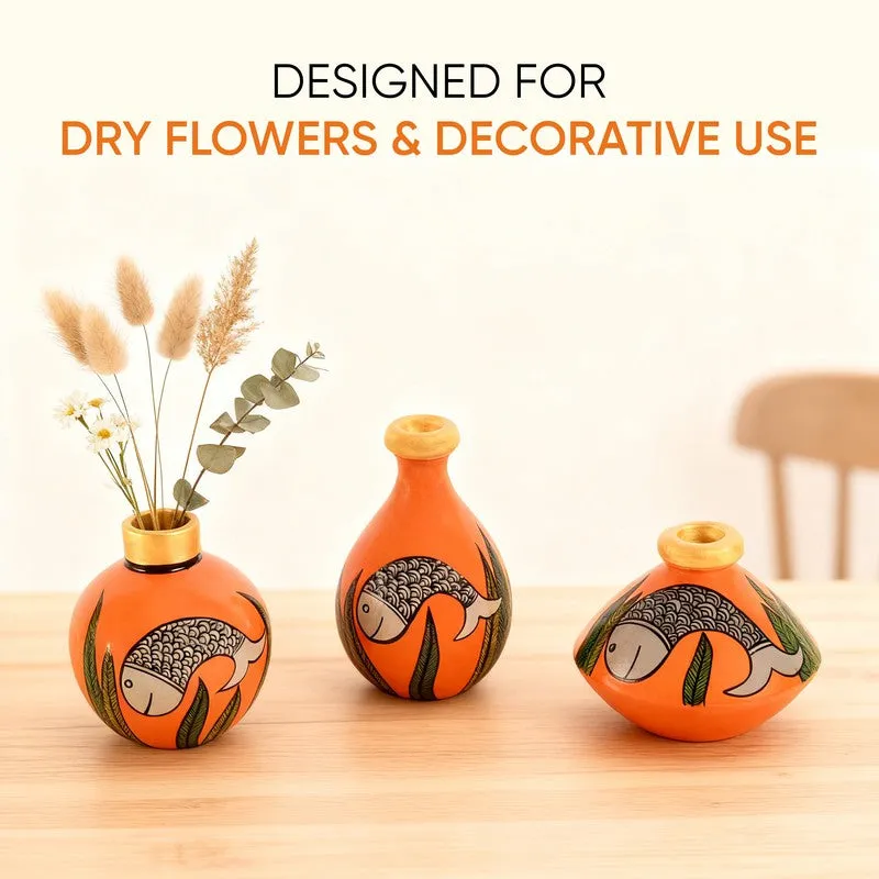Indradyumn Terracotta Vase - Three Piece Set media 3