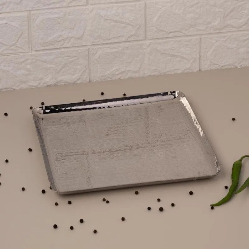 Vintage Charm Hammered Square Plate - 10.2 Inches media 1