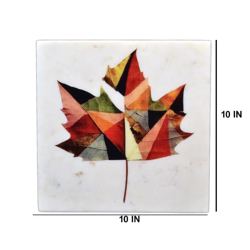 Abstract Maple Leaf Printed Marble Wall Accent media 4