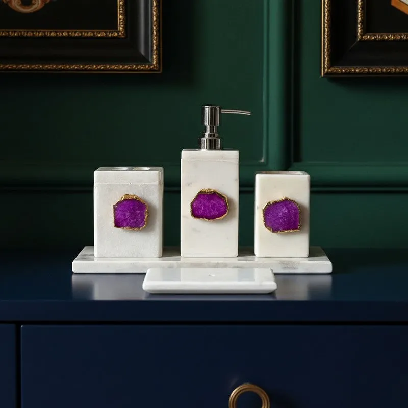 Kade Agate & Marble Bathroom Set - Pink media 6