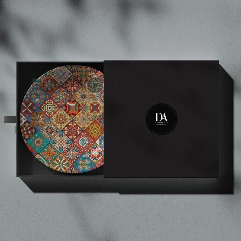 Ethnic Mandala Tiles Wall Plate - Red media 5