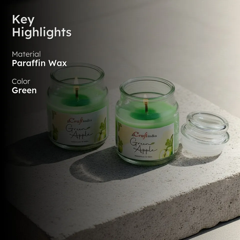 Nithya Green Apple Scented Jar Candle - Set Of Two media 2