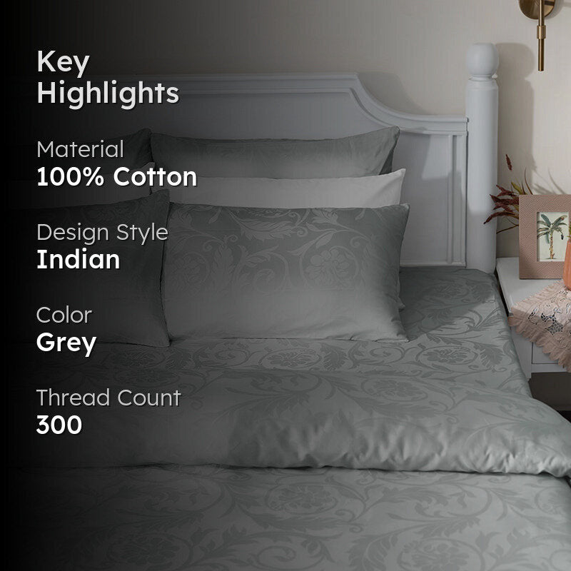 Bloom Bold Jacquard Duvet Cover - Light Grey media 2