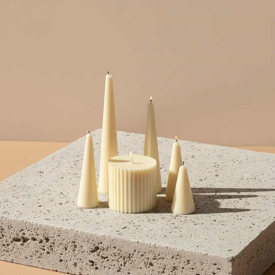 Infinity Set of 6 Ivory Candles - Vanilla Cinnamon Scented media 1
