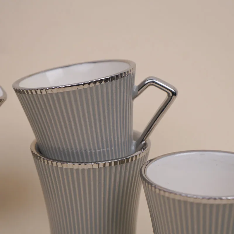 Thira Porcelain Tea Cup (180 mL Each/Grey) - Set of Six media 6