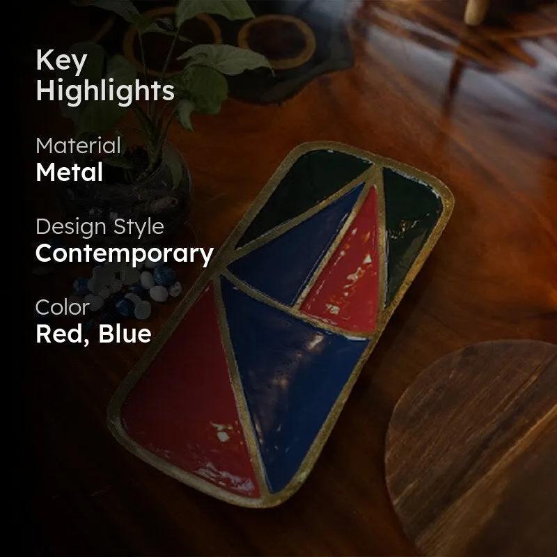Izen Geometric Metal Platter - Dark Blue & Red media 2
