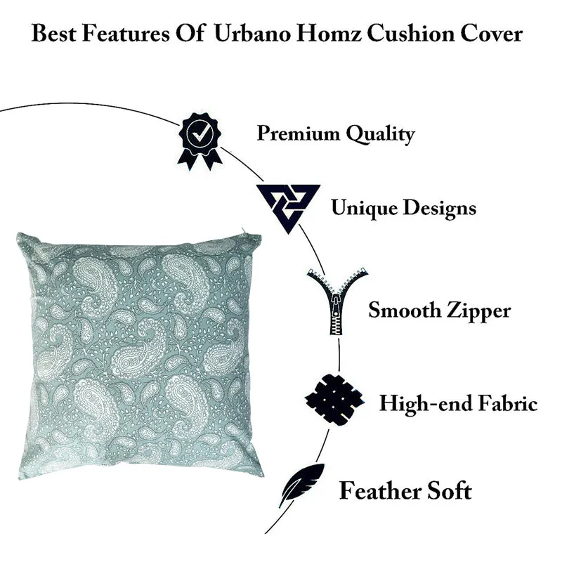 Ruksaana Printed Cushion Cover (Teal) - Set Of Five media 5