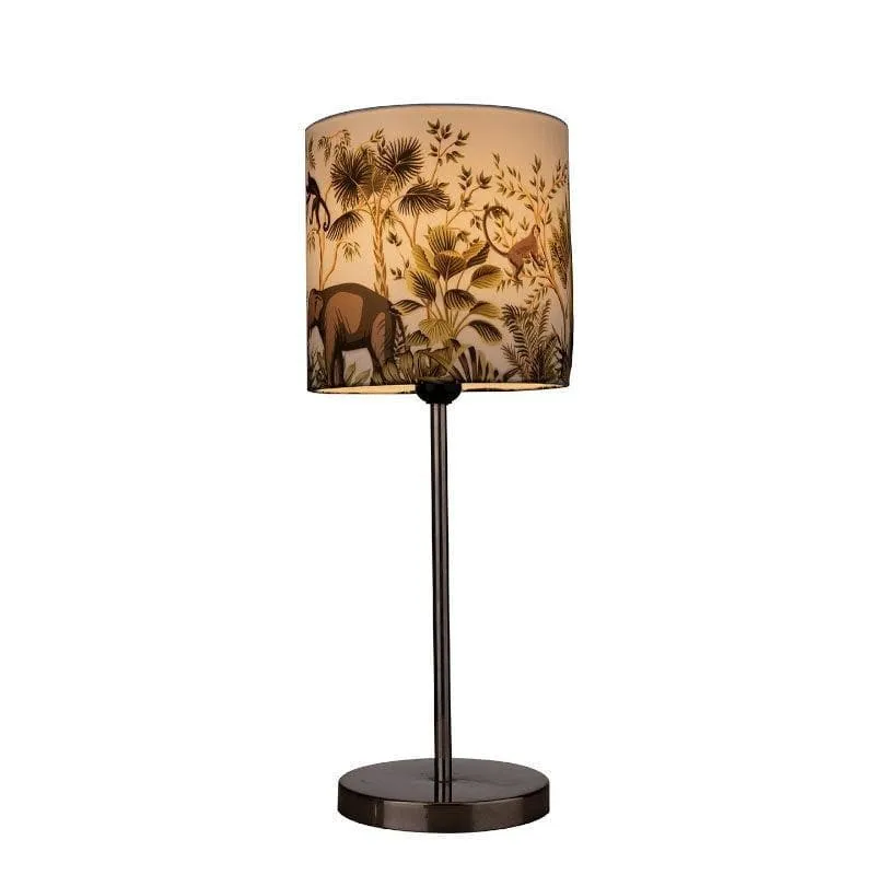 Sundarban Metal Chrome Fabric Table Lamp - Multicolor media 4