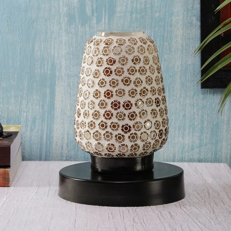 Blissora Mosaic Glass Table Lamp With Wooden Base - Multicolor media 3
