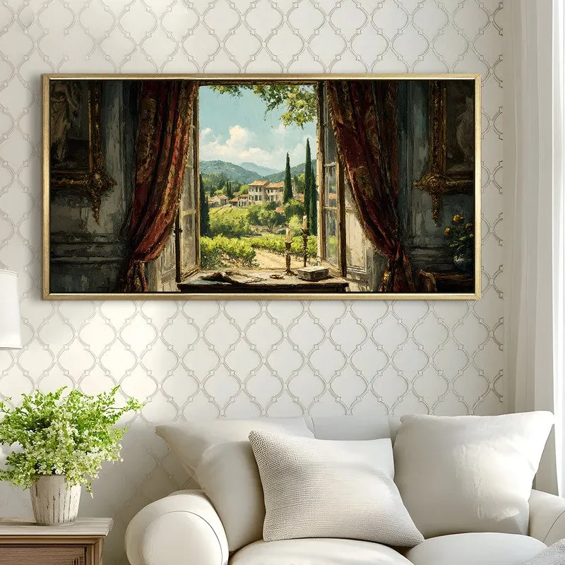 European Vintage Vista Trees Houses Wall Art media 3