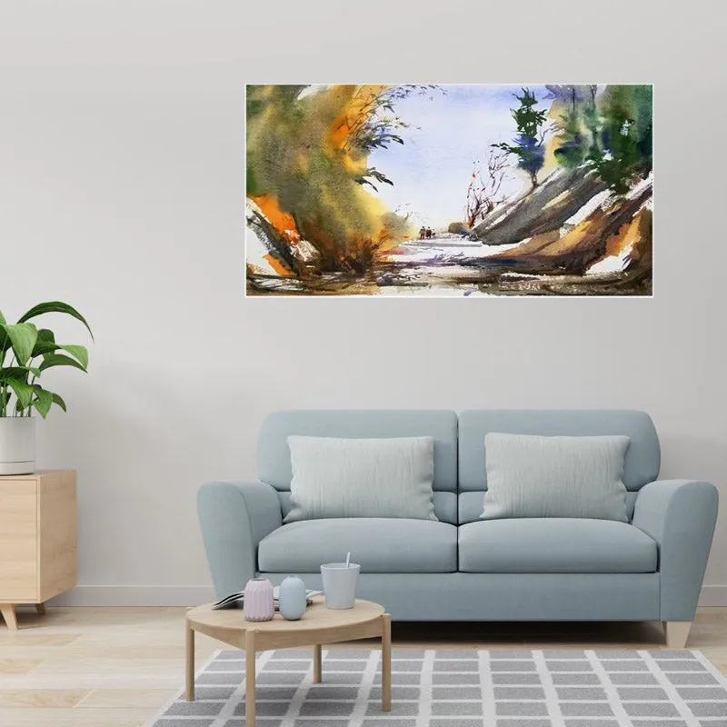 Abstract Path Canvas Wall Painting media 3