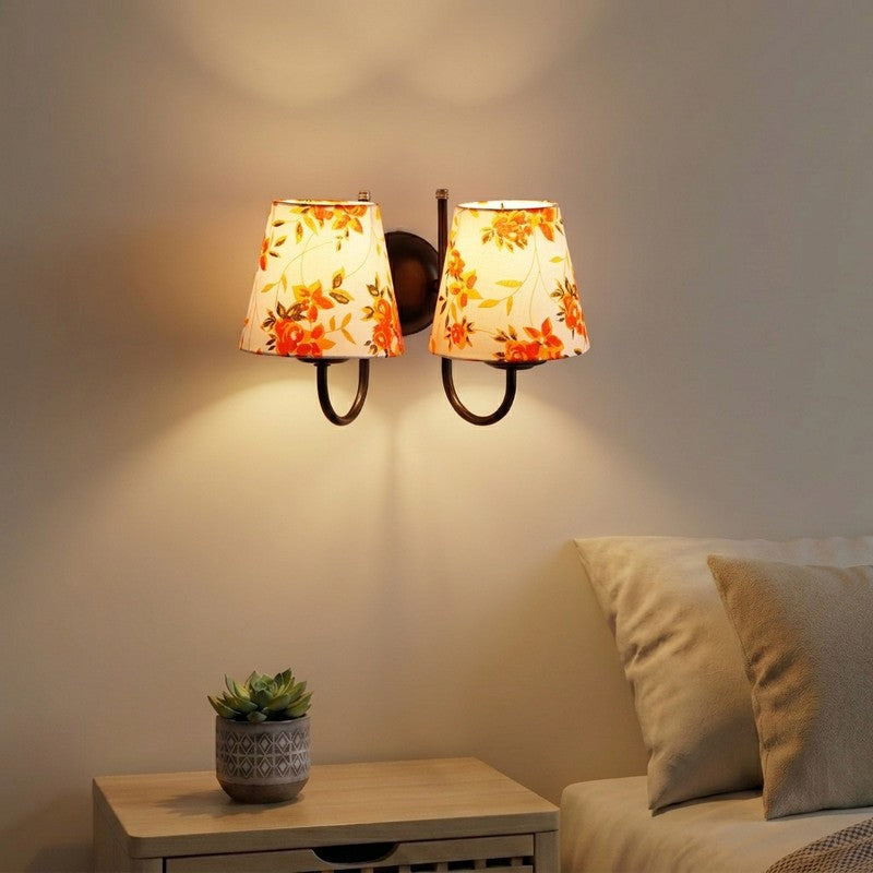 OrbitShade Orange Blossom Cotton Wall Lamp - Orange,White