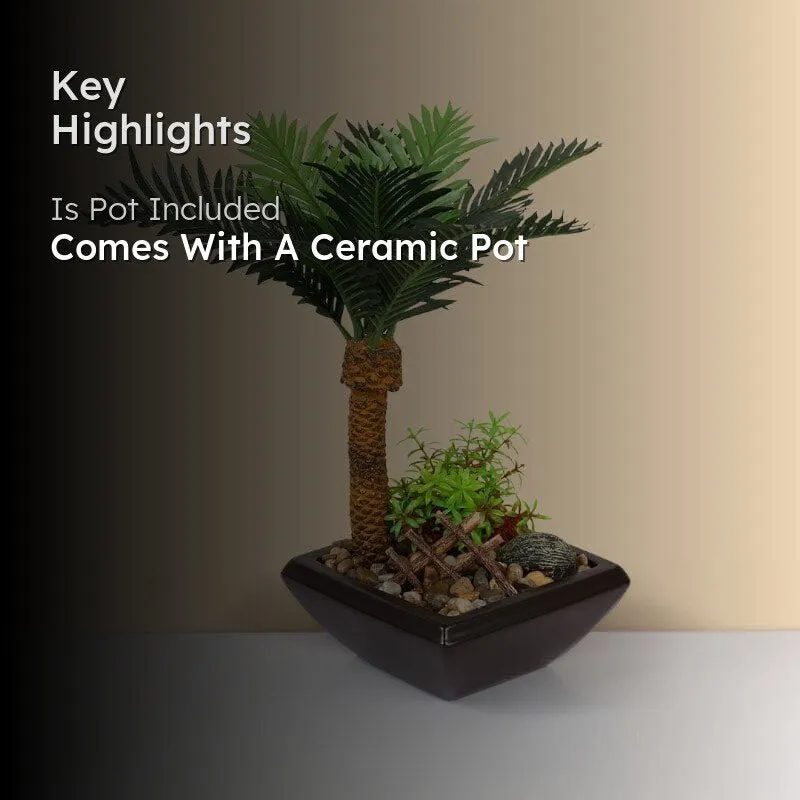 Faux Phoenix Bonsai In Ceramic Pot - 34 cms media 2