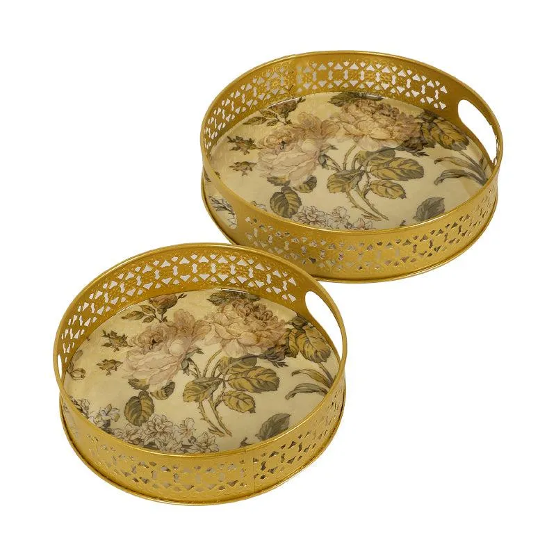 Bubbly Flora Metal Serving Tray - Set Of Two media 3