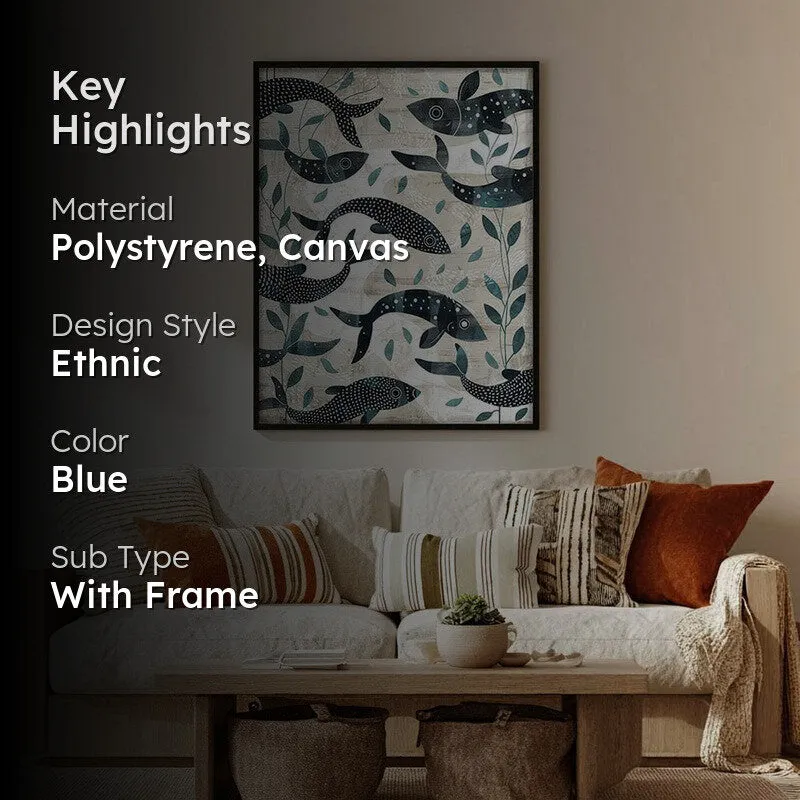 Samudra Canvas Wall Painting With Black Frame media 2