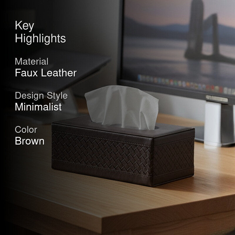 AarviDecor EdgeCraft Faux Leather Tissue Holder media 2