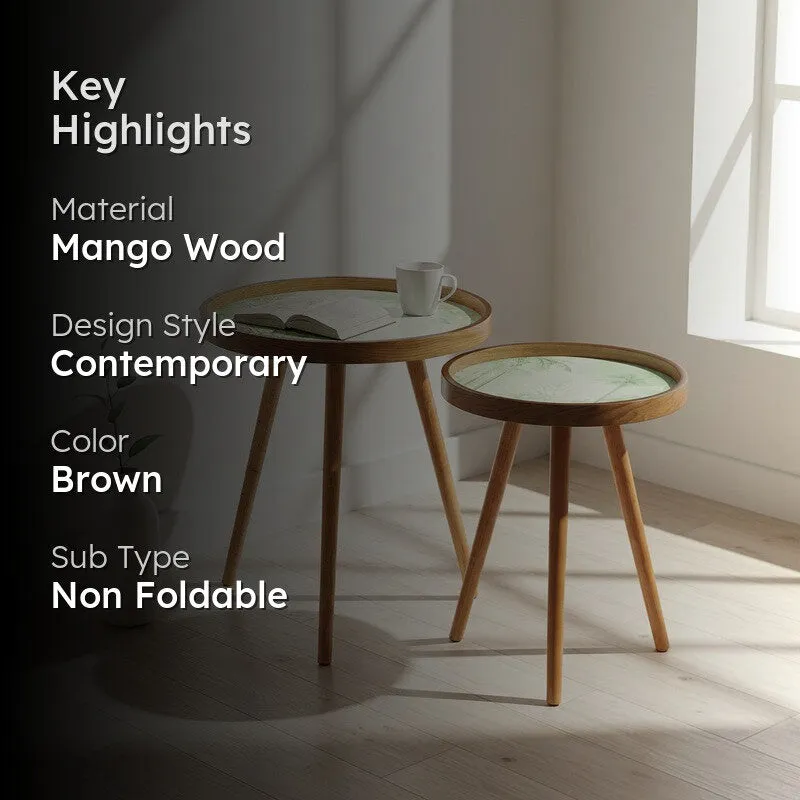 Scandi Wood Side & Bedside Tables - Set Of Two media 2