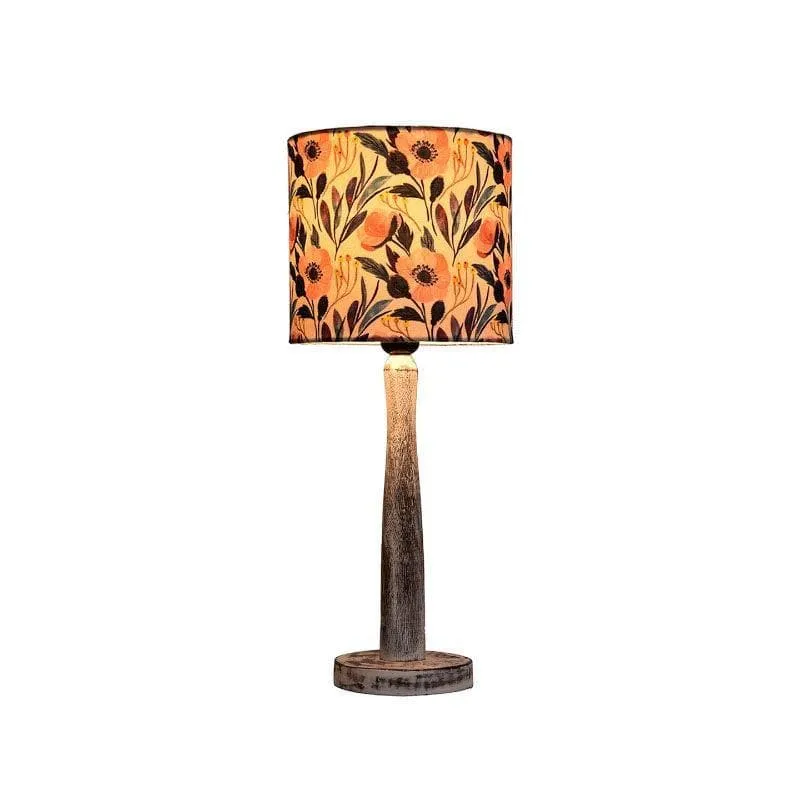 Pastel Party With Wooden Pillar Fabric Table Lamp - Multicolor media 4