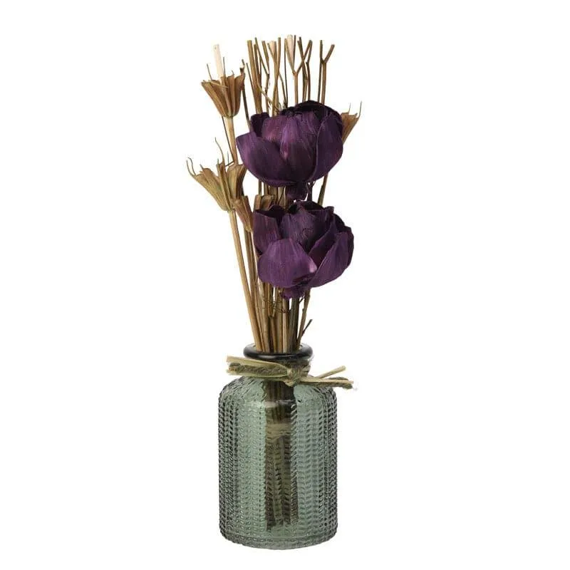 Vintage Glass Bottle Vase with Dried Flowers media 3