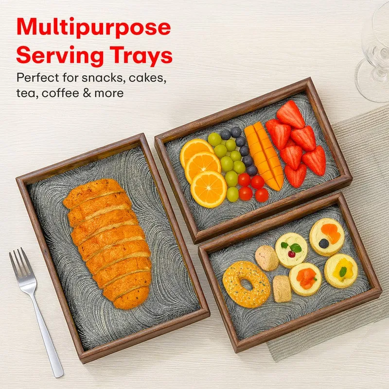 Rioware Decorative Rectangular Serving Tray - Set Of Three media 5