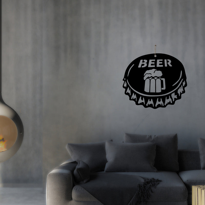 Beer Cap Noir Iron Wall Accent