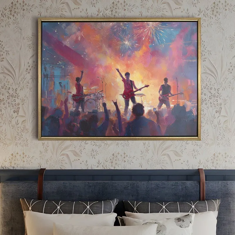 Electric Night Canvas Wall Painting With Frame media 5