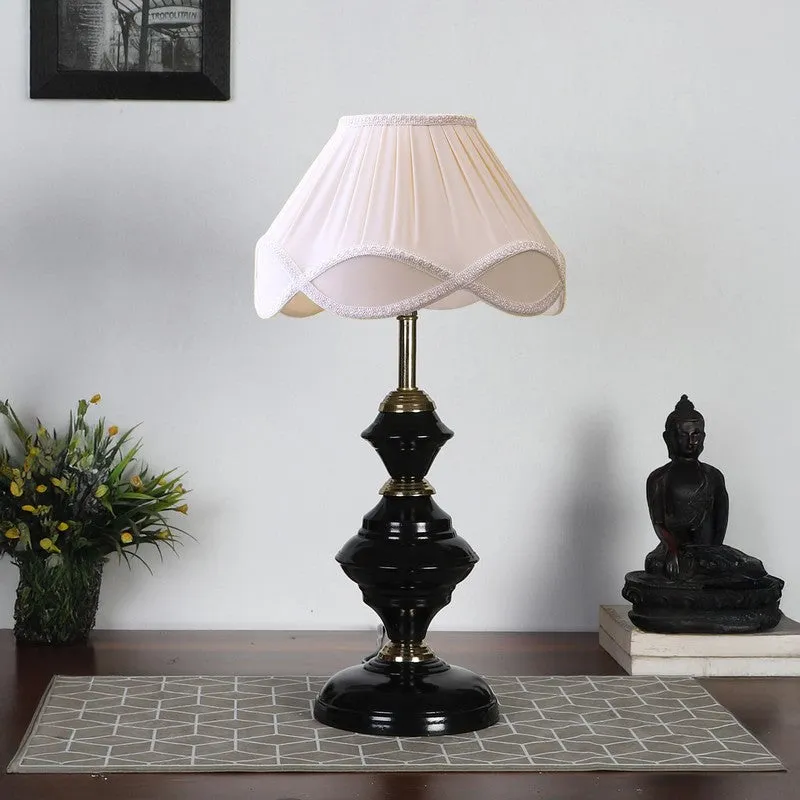 Auririte Cotton Table Lamp With Iron Base - Ivory media 4