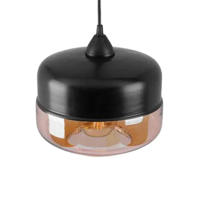 Two Worlds LED Glass Ceiling Lamp - Black media 4