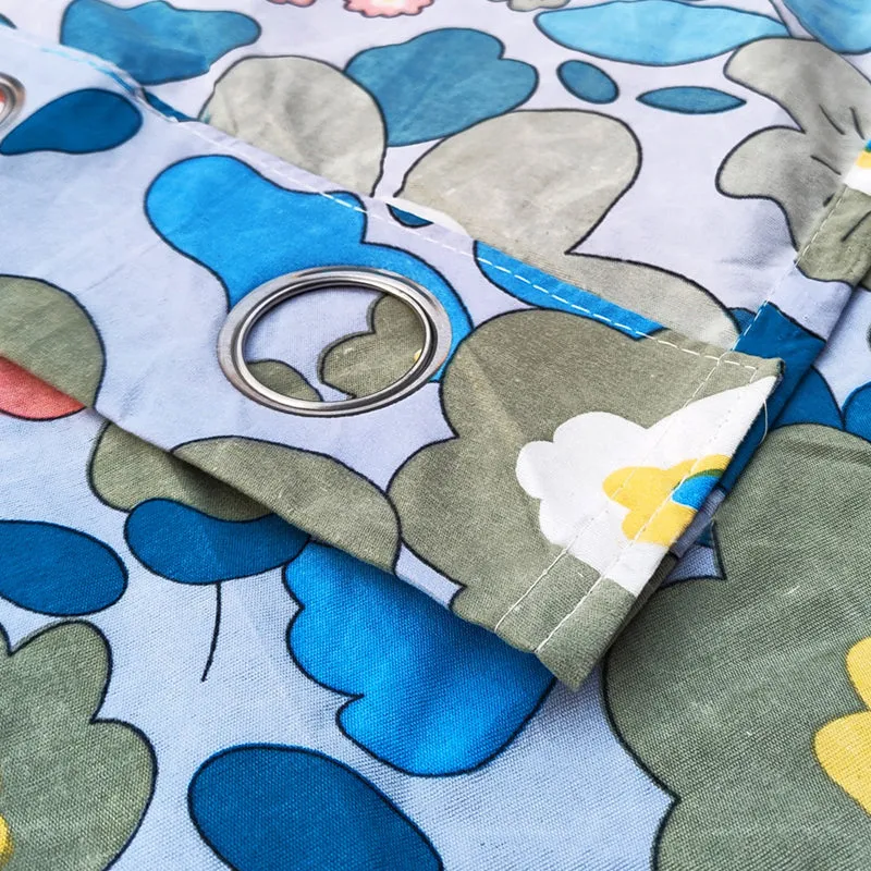 Flora Pop Room Darkening Curtain (Blue) media 4