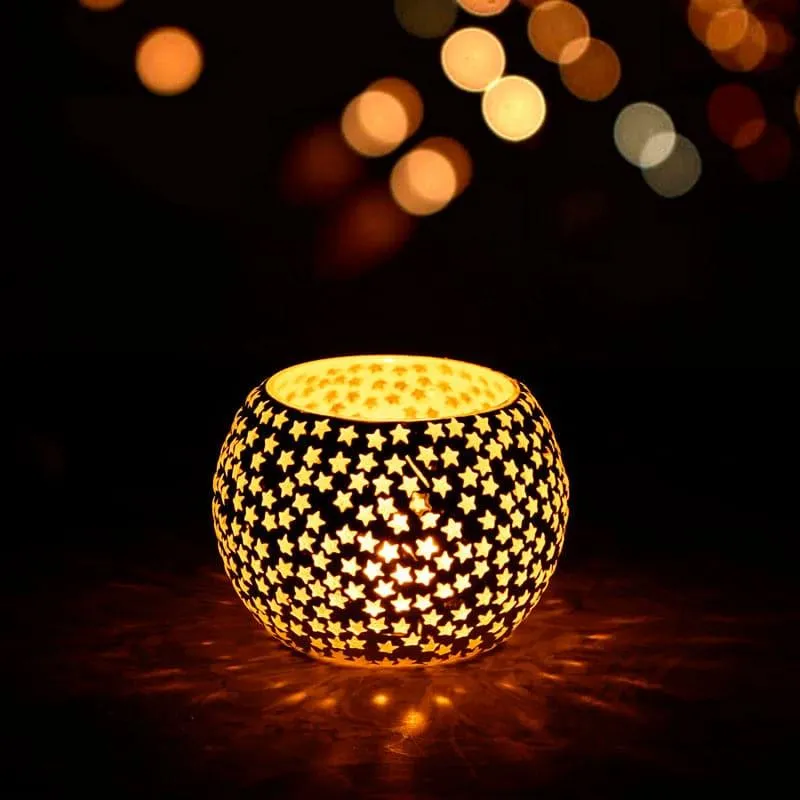 Tvisa Mosaic Glass Tealight Candle Holder media 3