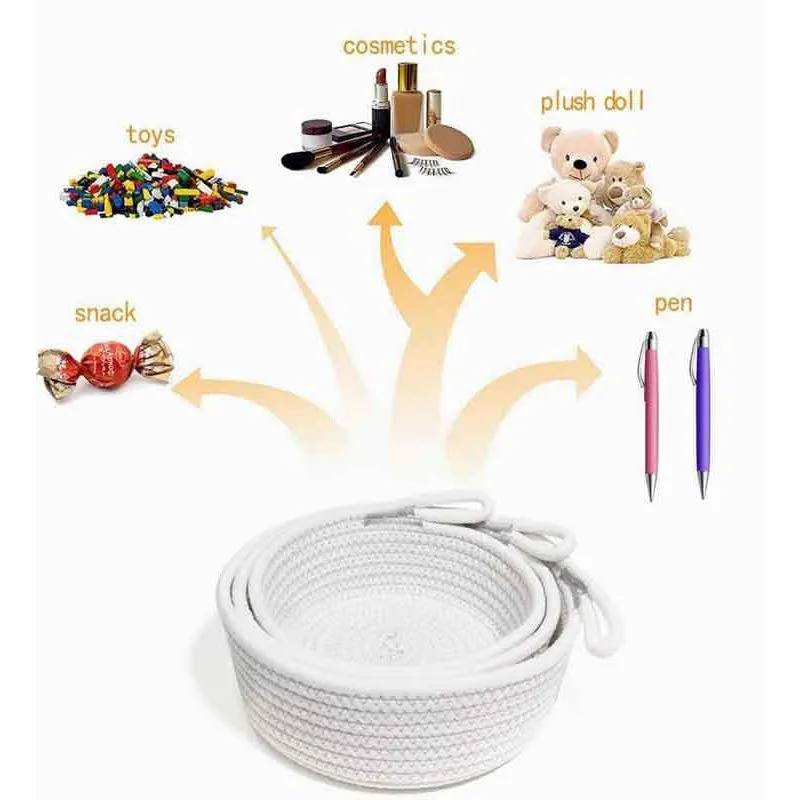 Pearly Cotton Storage Basket - Set Of Three media 6